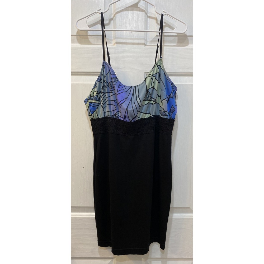Free People Mini Dress Adjustable Straps Stained Glass Pattern Women's Size M